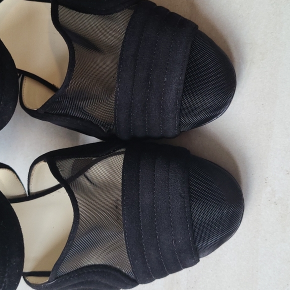 CHANEL Suede Mesh Zip Cap Toe Heels [size 37] - Picture 2 of 15